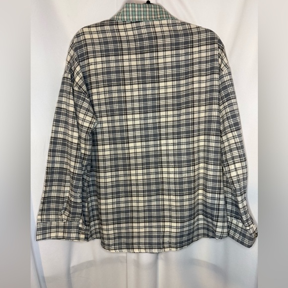 Plaid Button-Up Shirt - Green and Blue - Picture 3 of 5